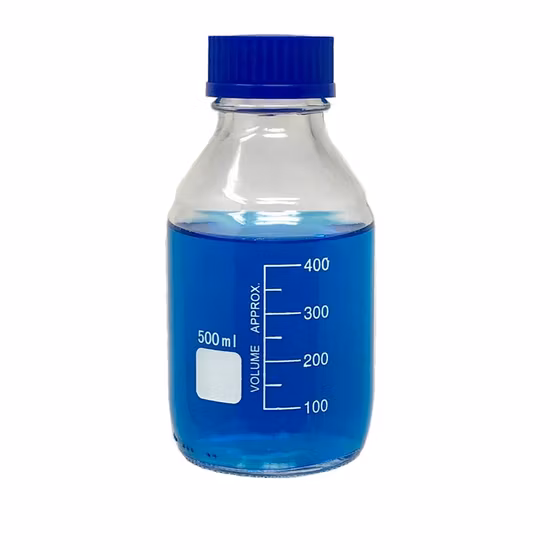 ガラス製品 透明 茶色 250ml 500ml 1000ml 試薬ボトル 青いキャップ付き 実験室用